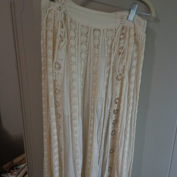 NEW Free People ONE Ribbon Corset Maxi Skirt XS Ivory Lace - Picture 4 of 16
